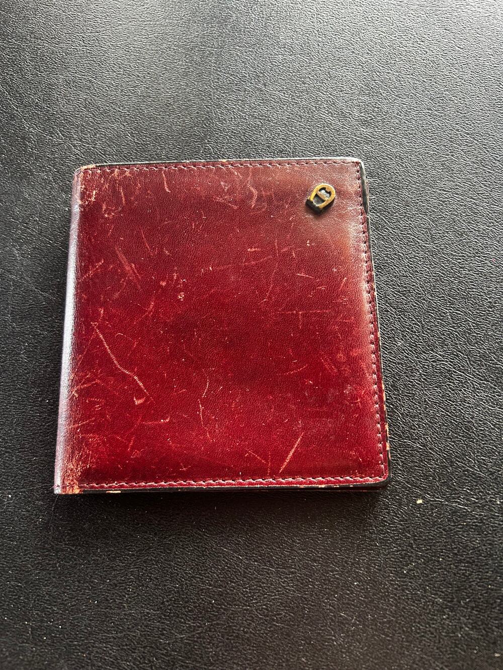 Vintage Etienne Aigner Burgundy Oxblood Leather Wallet Card Case Bi